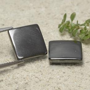 9.64 ctw Gray Hematite Gemstones, Hematite Gems in Square Cabochon Shape for Sale.