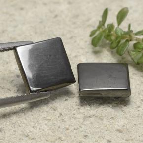 4.91 ctw Gray Hematite Gemstones, Hematite Gems in Square Cabochon Shape for Sale.