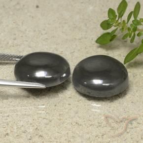 Hematite Gemstones in 15 mm (calibrated) Size for Sale, Hematite Stones in Dark Gray Color