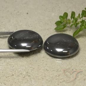Hematite Gemstones in 20 mm (calibrated) Size for Sale, Hematite Stones in Black Gray Color
