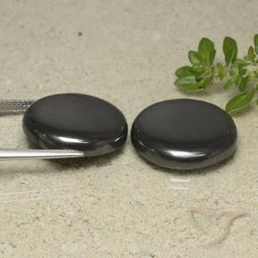Hematite Gemstones in 20 mm (calibrated) Size for Sale, Hematite Stones in Medium Grey Color