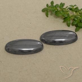 18.45 ctw Gray Hematite Stones, Natural Hematite in Oval Cabochon Shape for Sale