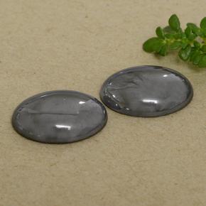 14.61 ctw Gray Hematite Stones, Natural Hematite in Oval Cabochon Shape for Sale