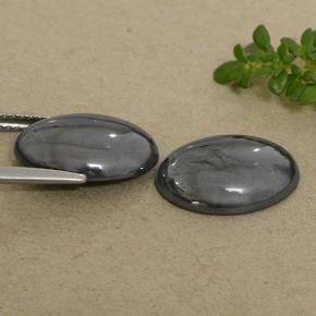 Hematite Gemstones in 14 x 10 mm (calibrated) Size for Sale, Hematite Stones in Black Gray Color