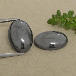 16.77 ctw Gray Hematite Gemstones, Hematite Gems in Oval Cabochon Shape for Sale.