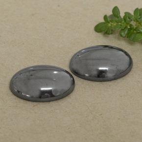 16.77 ctw Gray Hematite Stones, Natural Hematite in Oval Cabochon Shape for Sale