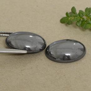 Hematite Gemstones in 14 x 10 mm (calibrated) Size for Sale, Hematite Stones in Black Gray Color