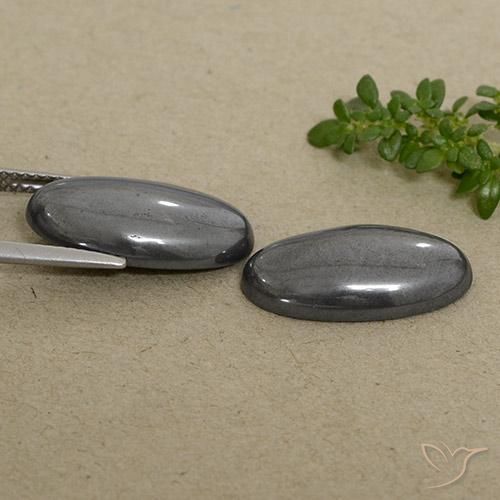 Hematite Gemstones in 18.1 x 9.4 mm Size for Sale, Hematite Stones in Dark Gray Color