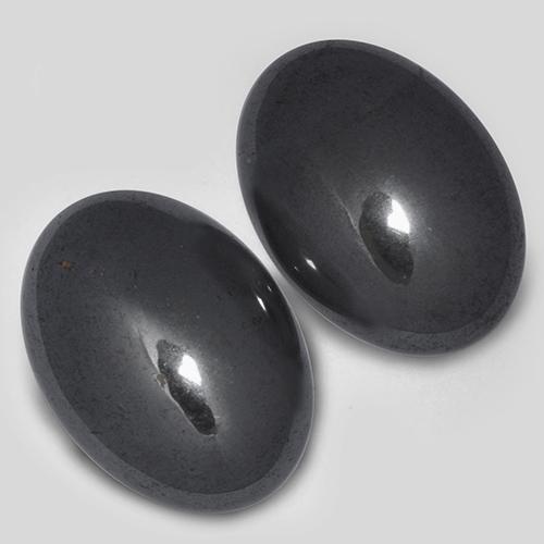14.54 ctw Gray Hematite Stones, Natural Hematite in Oval Cabochon Shape for Sale