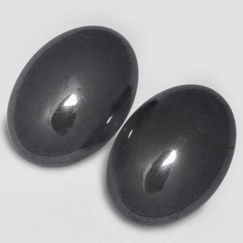 Hematite Gemstones in 14 x 10 mm (calibrated) Size for Sale, Hematite Stones in Dark Gray Color