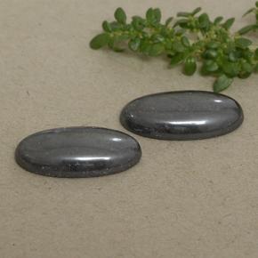 18.02 ctw Gray Hematite Stones, Natural Hematite in Oval Cabochon Shape for Sale