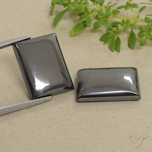 36.54 ct Baguette Hematite, 17.1 x 12.9 mm From Brazil, Photo A