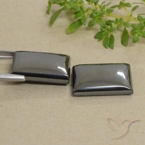 Hematite Gemstones in 17.1 x 12.9 mm Size for Sale, Hematite Stones in Medium Gray Color