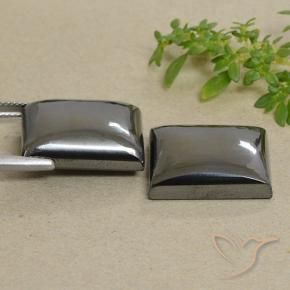 Hematite Gemstones in 18.2 x 14.5 mm Size for Sale, Hematite Stones in Medium Grey Color