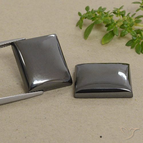 56.06ctw Natural Medium Grey Hematite, Baguette, Opaque
