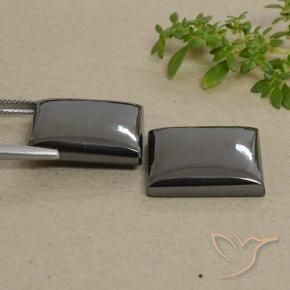 Hematite Gemstones in 18.6 x 15.8 mm Size for Sale, Hematite Stones in Medium Grey Color