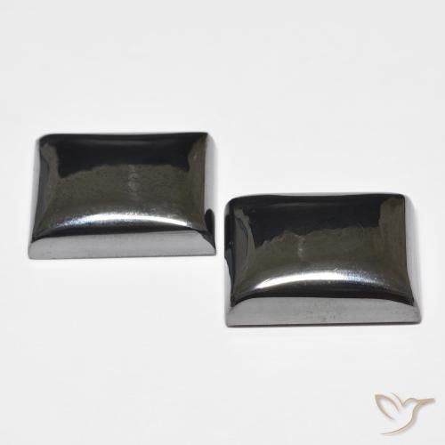 Hematite Gemstones in 18 x 13 mm (calibrated) Size for Sale, Hematite Stones in Black Gray Color