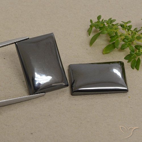 44.8 ct Baguette Hematite, 20.5 x 14.8 mm From Brazil, Photo A