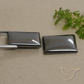 Hematite Gemstones in 20 x 15 mm (calibrated) Size for Sale, Hematite Stones in Medium Grey Color