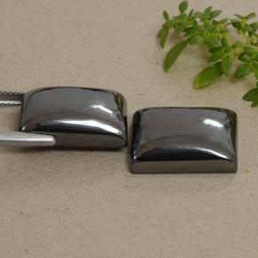 Hematite Gemstones in 17.5 x 12.6 mm Size for Sale, Hematite Stones in Black Gray Color