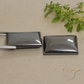 Hematite Gemstones in 21.1 x 15.9 mm Size for Sale, Hematite Stones in Medium Gray Color