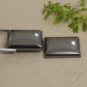 Hematite Gemstones in 20 x 15 mm (calibrated) Size for Sale, Hematite Stones in Medium Grey Color