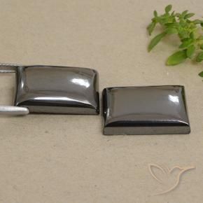 Hematite Gemstones in 19.4 x 13.8 mm Size for Sale, Hematite Stones in Medium Grey Color