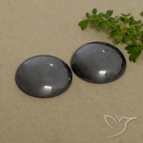 48.88 ctw Gray Hematite Stones, Natural Hematite in Round Cabochon Shape for Sale
