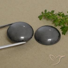 Hematite Gemstones in 18 mm (calibrated) Size for Sale, Hematite Stones in Dark Gray Color