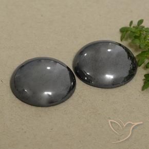 48.28 ctw Gray Hematite Stones, Natural Hematite in Round Cabochon Shape for Sale