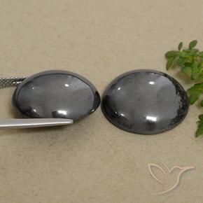 Hematite Gemstones in 18 mm (calibrated) Size for Sale, Hematite Stones in Medium Grey Color