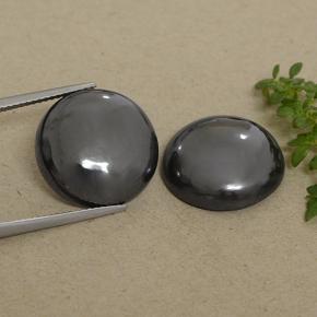 36.74 ctw Gray Hematite Gemstones, Hematite Gems in Round Cabochon Shape for Sale.