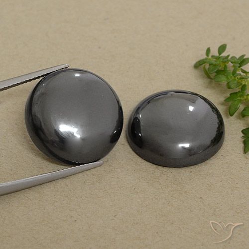 58.13 ctw Gray Hematite Gemstones, Hematite Gems in Round Cabochon Shape for Sale.