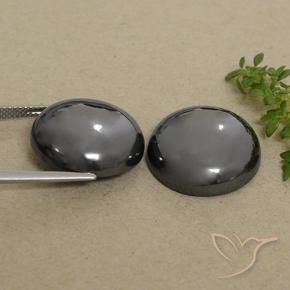 Hematite Gemstones in 18 mm (calibrated) Size for Sale, Hematite Stones in Medium Grey Color