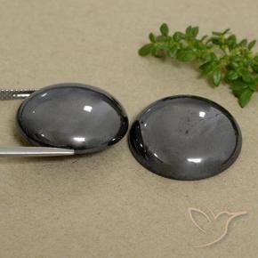 Hematite Gemstones in 20 mm (calibrated) Size for Sale, Hematite Stones in Medium Grey Color