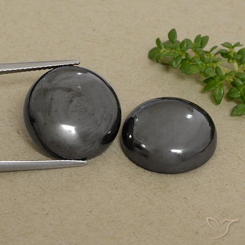 45.45ctw Natural Medium Grey Hematite, Round, Opaque