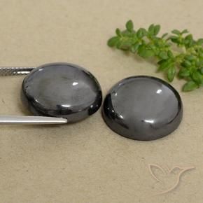 Hematite Gemstones in 17 mm (calibrated) Size for Sale, Hematite Stones in Medium Grey Color