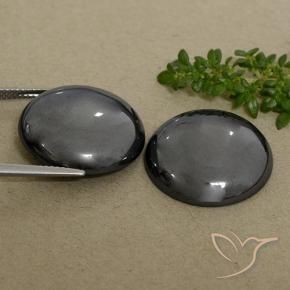 Hematite Gemstones in 20 mm (calibrated) Size for Sale, Hematite Stones in Black Gray Color