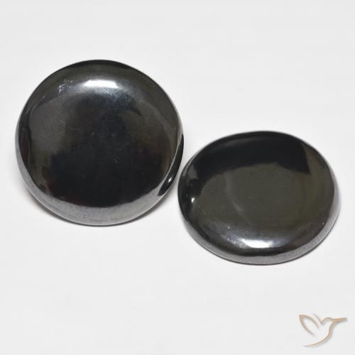 83.94 ctw Gray Hematite Stones, Natural Hematite in Round Cabochon Shape for Sale