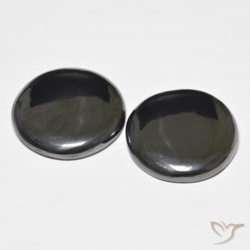 Hematite Gemstones in 23 mm Size for Sale, Hematite Stones in Dark Gray Color