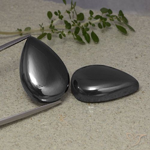 72.67 ct Pear Hematite, 24.5 x 17.3 mm From Brazil, Photo A