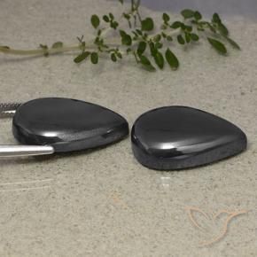Hematite Gemstones in 25 x 18 mm (calibrated) Size for Sale, Hematite Stones in Black Gray Color