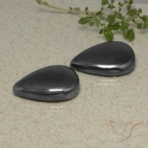 62.15 ctw Gray Hematite Stones, Natural Hematite in Pear Cabochon Shape for Sale