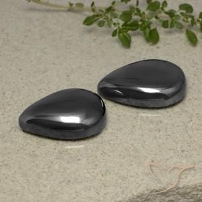 73.93 ctw Gray Hematite Stones, Natural Hematite in Pear Cabochon Shape for Sale