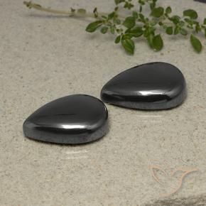 63.94 ctw Gray Hematite Stones, Natural Hematite in Pear Cabochon Shape for Sale