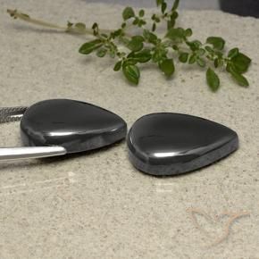 Hematite Gemstones in 23.3 x 16.9 mm Size for Sale, Hematite Stones in Black Gray Color