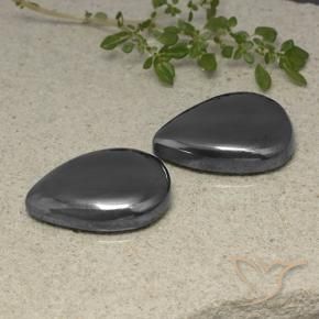 80.40 ctw Gray Hematite Stones, Natural Hematite in Pear Cabochon Shape for Sale