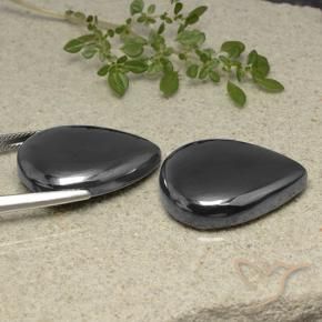 Hematite Gemstones in 24.8 x 19.5 mm Size for Sale, Hematite Stones in Black Gray Color