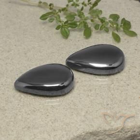 54.14 ctw Gray Hematite Stones, Natural Hematite in Pear Cabochon Shape for Sale