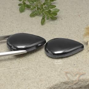 Hematite Gemstones in 24.1 x 16.3 mm Size for Sale, Hematite Stones in Black Gray Color